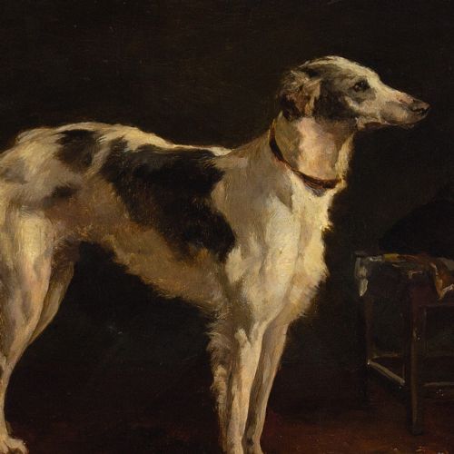 fig 4. Achim Von Arnim-Bärwalde, Borzoi - Antique Oil Painting