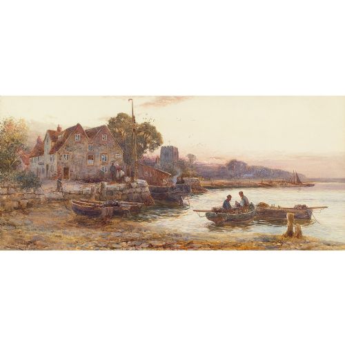 fig 1. Walter Stuart Lloyd, Wooten Creek, Isle Of Wight - Large Antique Watercolour