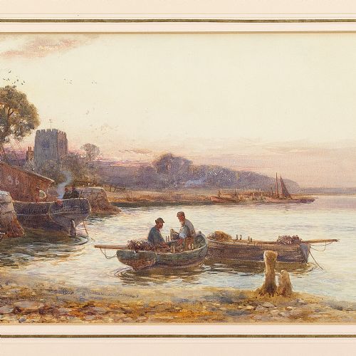 fig 3. Walter Stuart Lloyd, Wooten Creek, Isle Of Wight - Large Antique Watercolour