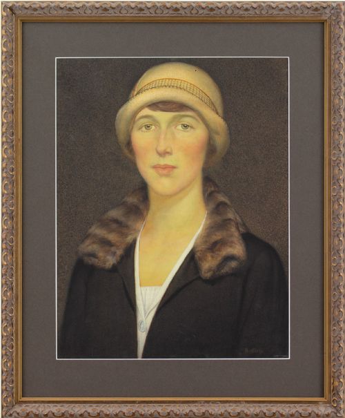 Edward Ridley, 1920s Portrait of a Woman - Antique Watercolour
