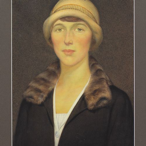 fig 4. Edward Ridley, 1920s Portrait Of A Woman - Antique Watercolour