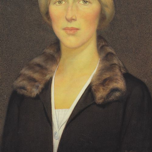 fig 5. Edward Ridley, 1920s Portrait Of A Woman - Antique Watercolour