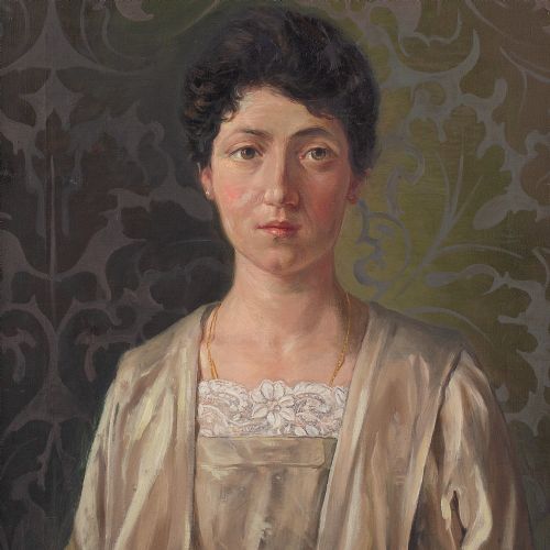 fig 1. 1920s French School Portrait Of A Woman In A Chemise - Oil Painting
