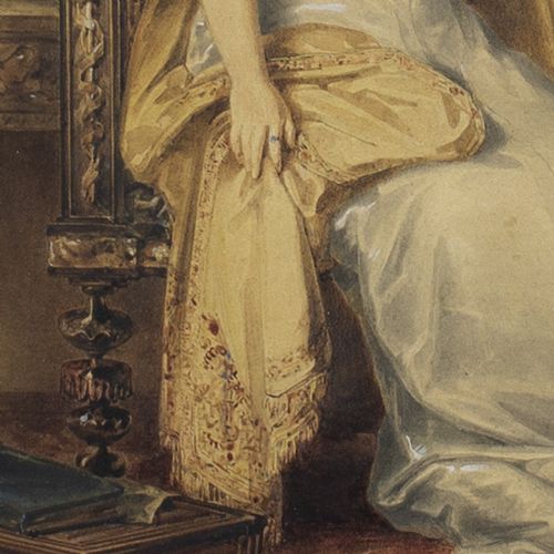 fig 2. James Stephanoff, Portrait Of Miss Smernove - Antique Watercolour