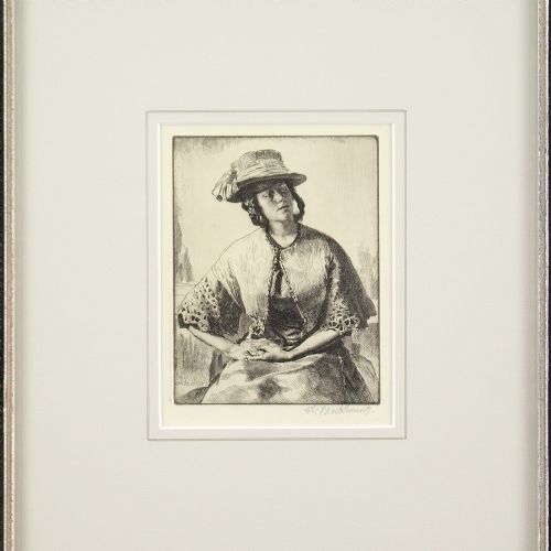 fig 1. Gerald Leslie Brockhurst, Elizabeth (Anaïs) - Antique Etching
