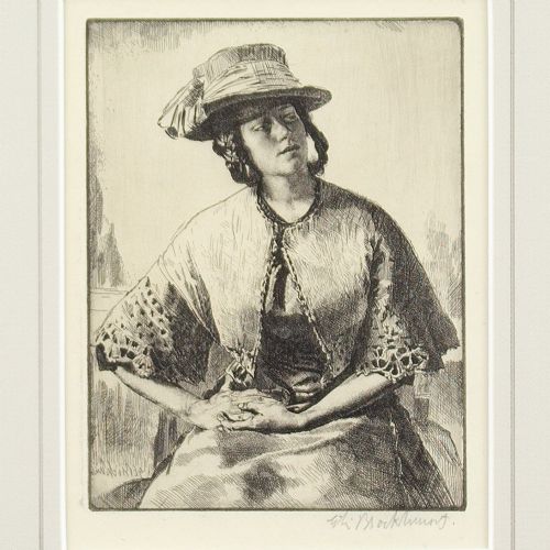 fig 2. Gerald Leslie Brockhurst, Elizabeth (Anaïs) - Antique Etching