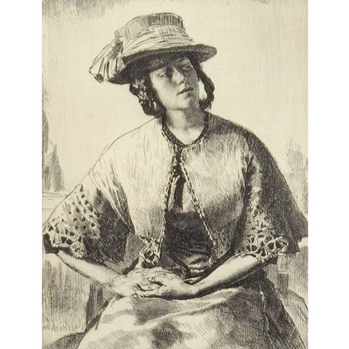 fig 3. Gerald Leslie Brockhurst, Elizabeth (Anaïs) - Antique Etching