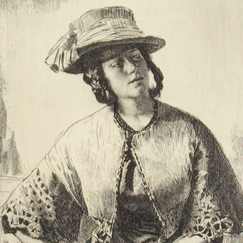 fig 4. Gerald Leslie Brockhurst, Elizabeth (Anaïs) - Antique Etching