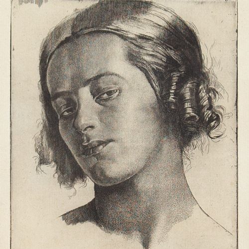 fig 3. Gerald Leslie Brockhurst, Nadia - Antique Etching
