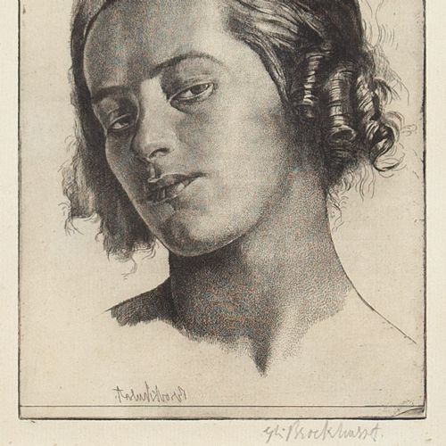 fig 4. Gerald Leslie Brockhurst, Nadia - Antique Etching