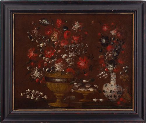 17th-century Italian School Still Life with Flowers - Antique Oil Painting