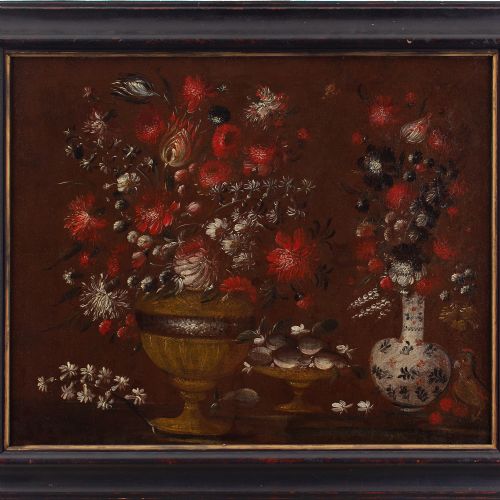 fig 2. 17th-Century Italian School Still Life With Flowers - Antique Oil Painting