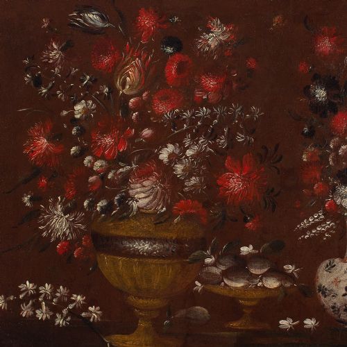 fig 3. 17th-Century Italian School Still Life With Flowers - Antique Oil Painting