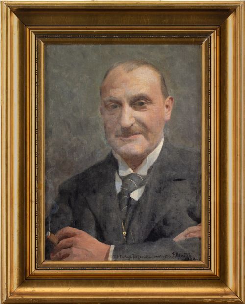 Peter Mønsted, Portrait of Aage Jørgensen - Antique Oil Painting