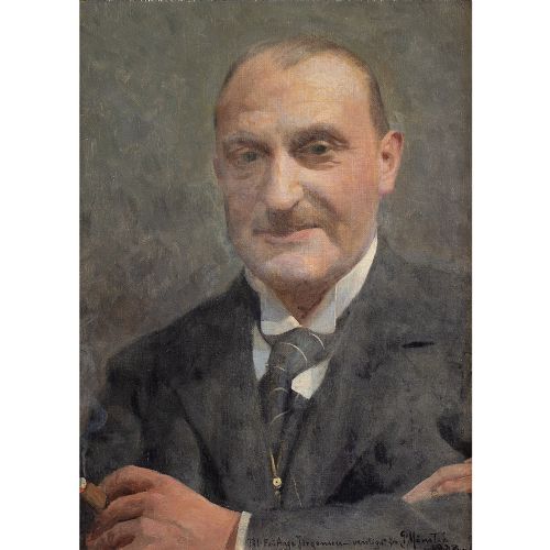 fig 1. Peter Mønsted, Portrait Of Aage Jørgensen - Antique Oil Painting