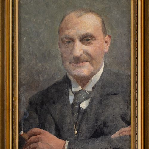 fig 3. Peter Mønsted, Portrait Of Aage Jørgensen - Antique Oil Painting