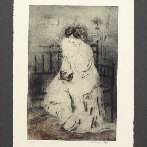 fig 2. Manuel Robbe, Meditated Reading - Drypoint Etching with Aquatint