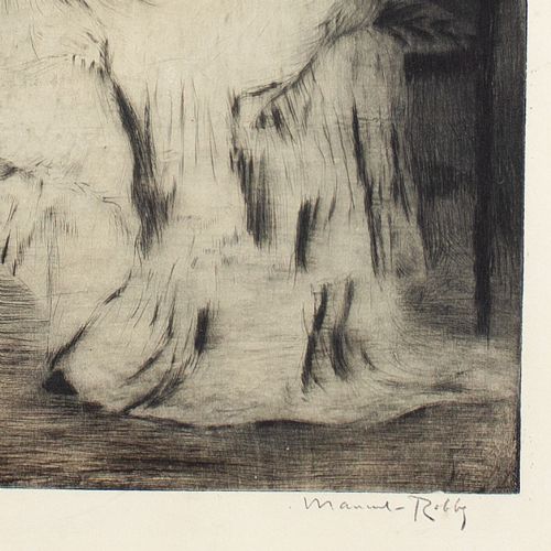 fig 5. Manuel Robbe, Meditated Reading - Drypoint Etching with Aquatint