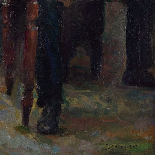 fig 1. Leo Bekessy, The Daily News - Vintage Oil Painting