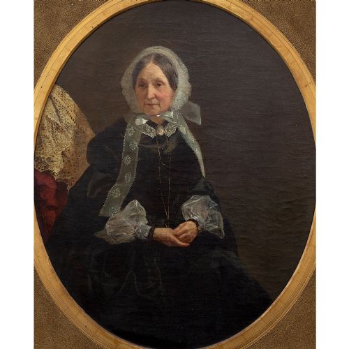 fig 1. Edwin Williams, Portrait Of Mary Anne Boyce - Antique Oil Painting