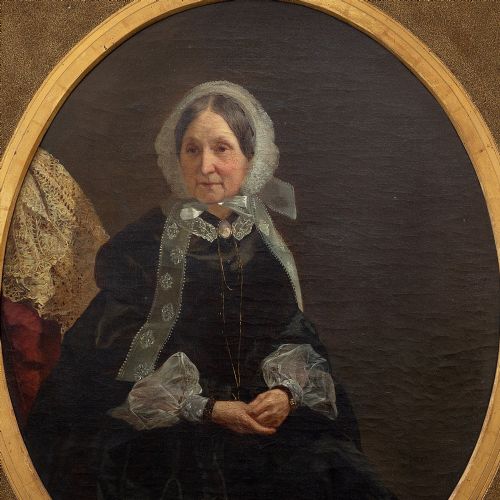 fig 3. Edwin Williams, Portrait Of Mary Anne Boyce - Antique Oil Painting