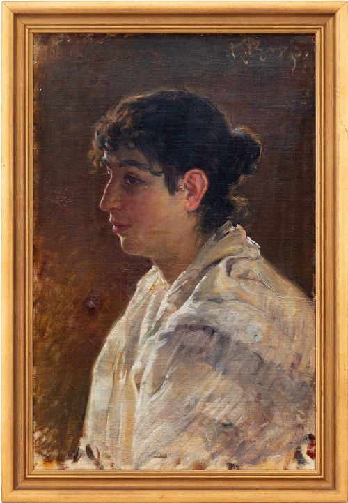 Early 20th-century, Portrait of a Woman - Antique Oil Painting