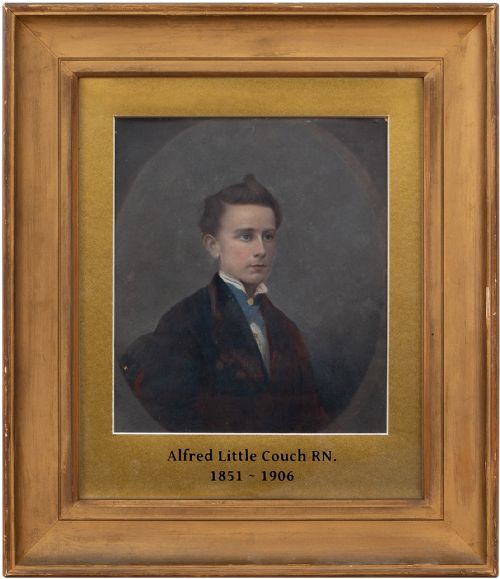19th-century Portrait of Alfred Little Couch Rn - Antique Pastel