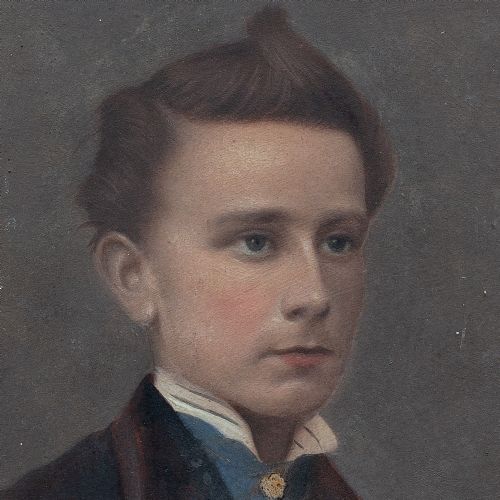 fig 3. 19th-Century Portrait Of Alfred Little Couch RN - Antique Pastel