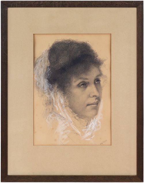 Willy Thiriar, Head Study of a Woman - Vintage Drawing