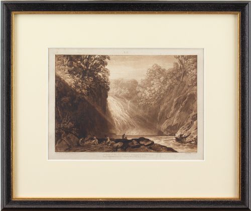 Charles Turner & Jmw Turner, Drawing of the Clyde, Liber Studiorum - Antique Etching with Mezzotint