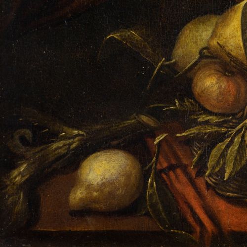 fig 2. 17th-Century Italian School Still Life With Fruit & Vegetables - Antique Oil Painting