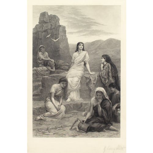 fig 1. George Sidney Hunt After Edwin Long RA, In the Wilderness - Antique Engraving 