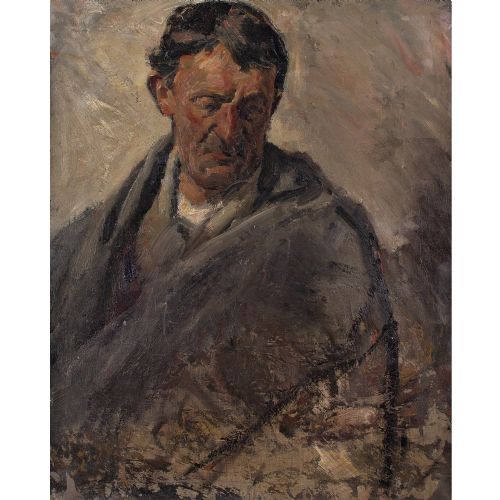 fig 1. Early 20th-Century Swedish School, Portrait Study Of A Man - Vintage Oil Painting