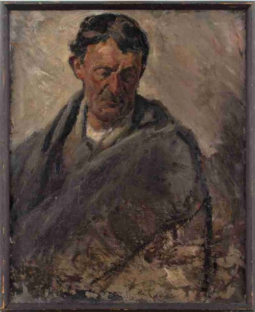 Early 20th-century Swedish School, Portrait Study of a Man - Vintage Oil Painting