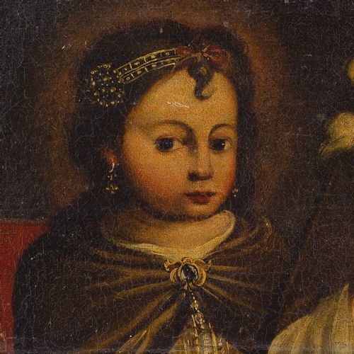fig 5. 18th-Century Sevillian School, Virgin & The Distaff - Antique Oil Painting