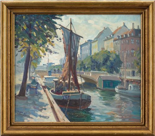 Thorvald Nygaard, Christianshavn, Denmark - Vintage Oil Painting