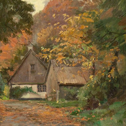 fig 3. Carlo Hornung-Jensen, View From Søllerød, Denmark - Vintage Oil Painting