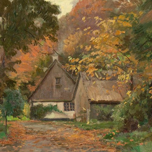 fig 4. Carlo Hornung-Jensen, View From Søllerød, Denmark - Vintage Oil Painting