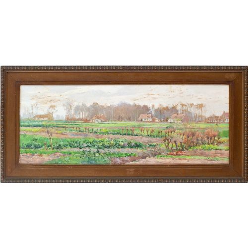Victor Wagemaekers, Open View with Country Dwellings - Vintage Watercolour