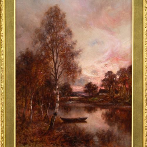 fig 2. Allan Ramsay II, Evening Glow Near Glamis Forfarshire - Antique Oil Painting