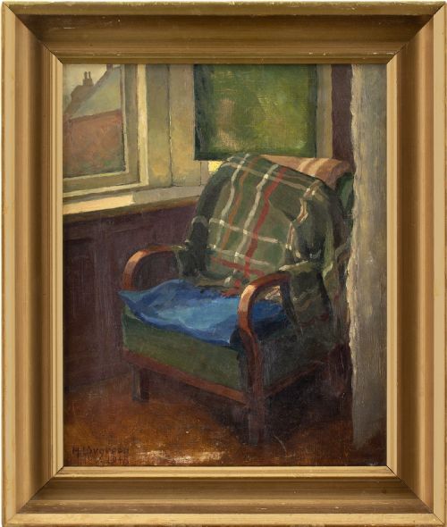 Holger Løvgreen, Grandma’s Chair - Vintage Oil Painting