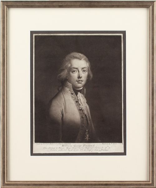 18thcentury engraving william george frederick prince of orangenassau antique mezzotint engraving - CATEGORY: ANTIQUE ART - DATED 18TH CENTURY