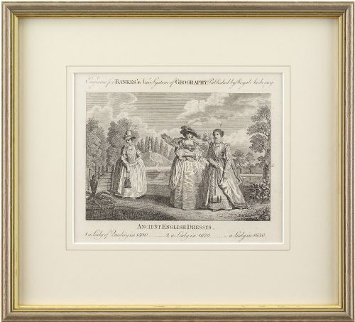 18th-century Engraving, Ancient English Dresses