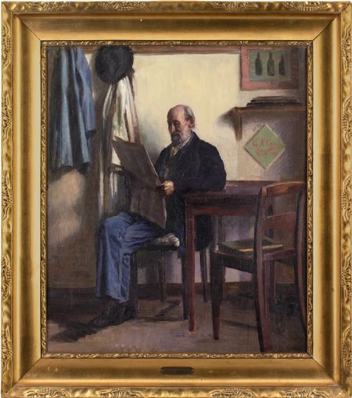 Sophus Vermehren, Portrait of Frederik Vermehren - Antique Oil Painting