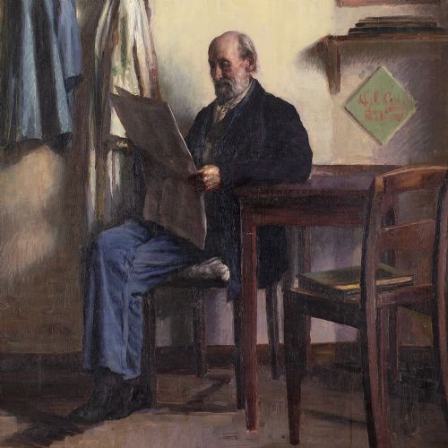 fig 1. Sophus Vermehren, Portrait Of Frederik Vermehren - Antique Oil Painting