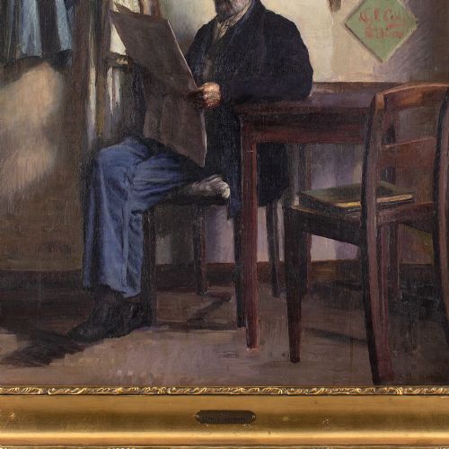 fig 3. Sophus Vermehren, Portrait Of Frederik Vermehren - Antique Oil Painting