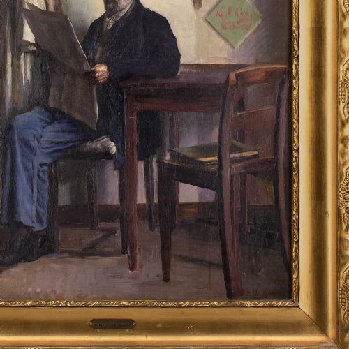 fig 4. Sophus Vermehren, Portrait Of Frederik Vermehren - Antique Oil Painting
