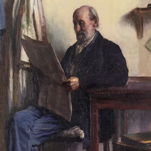fig 5. Sophus Vermehren, Portrait Of Frederik Vermehren - Antique Oil Painting