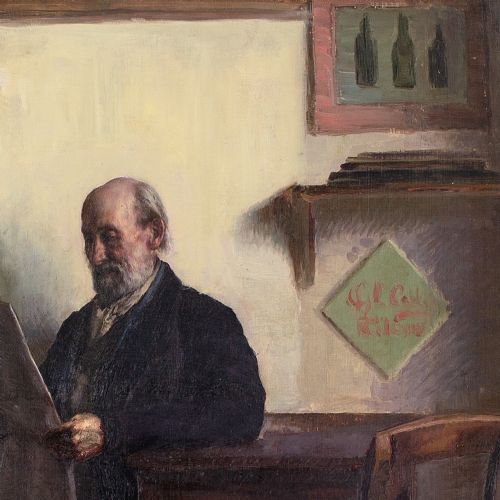 fig 6. Sophus Vermehren, Portrait Of Frederik Vermehren - Antique Oil Painting