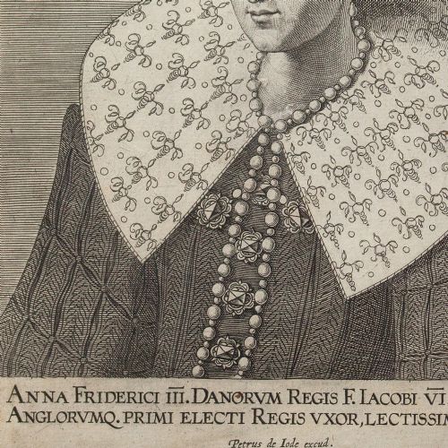 fig 3. Pieter de Jode the Elder, Anne Of Denmark - Antique Engraving